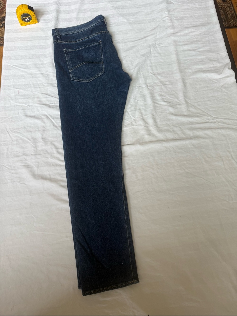 Armani Exchange Slim Jeans in Dark Blue with Black Leather Patch Size 36x30 - Picture 12 of 12